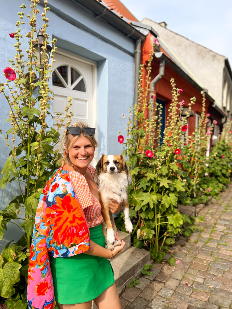 Kate in een kleurrijke straat in Denemarken